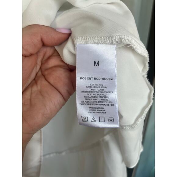Robert Rodriguez Flowy White Top, Size M - Picture 4 of 6